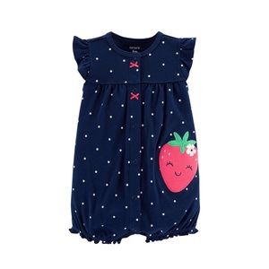Carter’s Navy with White Polka Dots Baby Romper